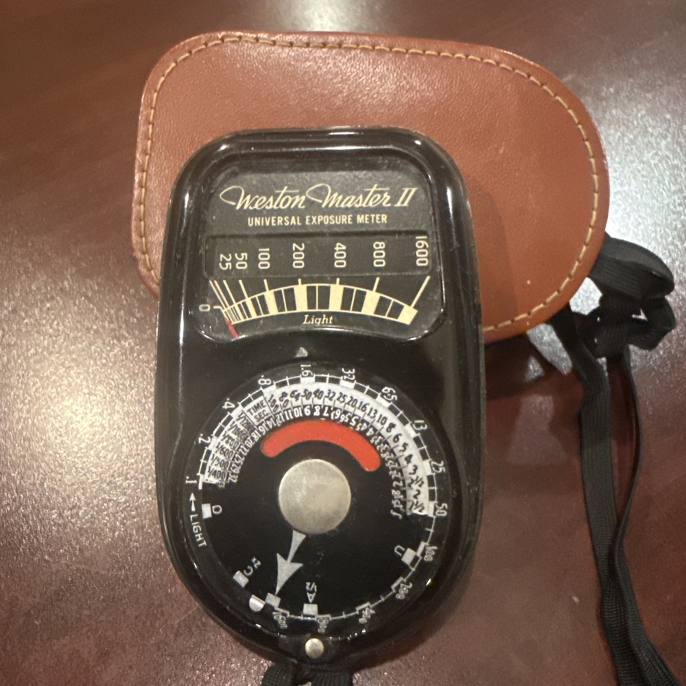Vintage Weston Master II Exposure Light Meter 735 w/ Leather Case - Tested